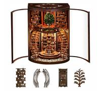 Kits de bricolage pour adultes - Kit de maison miniature BookNook avec lumière LED - Mini maison de construction de livres de contes - Puzzle 3D - Kit de diorama pour adolescents et débutants