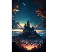 Kits de broderie diamant pour adultes, 5D Harry Potter, kit de broderie diamant au point de croix pour débutants avec motif, décoration d'intérieur 50 x 60 cm