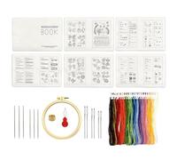 Kits de Broderie pour Adultes | Set Interactif D'Initiation À La Broderie,Guide de Fournitures Réutilisables pour Apprendre à Faire des Projets Amusants d'Artisanat pour Filles et Femmes Loisir et Déc