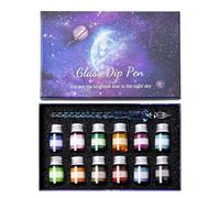 Kits de calligraphie pour débutants, ensemble de stylos et d'encre, kit de calligraphie Couleurs vives Ensemble de stylos de calligraphie en verre, kit de stylo à encre anti-fuite Fournitures de