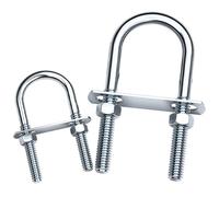 Kits de colliers de serrage en U en acier au carbone galvanisé M6, colliers de serrage en U avec vis et écrous, clips de fixation robustes(M6*30 * 70 [5 sets])