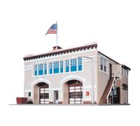 Kits de construction de trains r?alistes ? l'?chelle HO - Caserne de pompiers