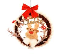 Kits De Couronne De Noël DIY pour Adultes - Set de Bricolage Artisanal avec Lumière LED,Ornement de Couronne Rustique - pour Enseignants d Art Propriétaires Appartement Café Porte d Entrée