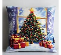 Kits De Coussin Au Point De Croix Pour Les Sapin De Noël, Cadeaux 45X45Cm Adultes Enfants Débutants Avancé Taie D’Oreiller Housse De Coussin Tapis Diy Broderie Kits Ensemble Fait À La Main Artisanat