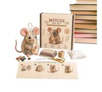 Kits de couture et projets | Avec souris textile fabriquée à la main | Kit DIY projet couture et broderie pour adultes femmes hommes maison chambre bureau table de nuit anniversaire