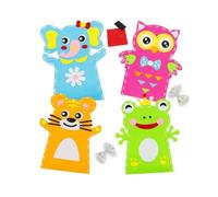 Kits de Couture Marionnettes, Pack de 4 Kit de Couture en Feutre Kit de Couture pour Enfant Kit Couture Animaux Kit Couture Debutant