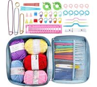 Kits de Crochet 66 Pièces,Aiguilles Crochet Kit, Set Crochet Tricot Ergonomique et Antidérapant avec Accessoires et Sac Tricot