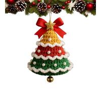 Kits de Décoration de Noël Tricotés,Suspension Saint-Père Noël Couronne Clochette Arbre - Ornements Crochet Pendeloques Fête Hiver Porte Fenêtre Passionnés Artisanat Festivités