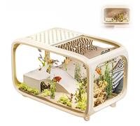 Kits de démarrage d'aquarium de 40 cm, réservoir d'aquarium Transparent Silencieux, visualisation panoramique à 360 degrés, pour Poissons Betta, crevettes, Poissons Rouges, décoration in Creamy White