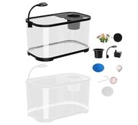 Kits de démarrage d'aquarium - Small Aquarium Starter Kit - Gold Fish Tank Starter Kit, Clear Silent Aquarium, Decorative Desktop Fish Tank Use for The Betta Terrapin Frog Aquatic Animals Aquatic