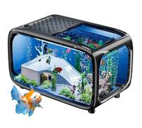 Kits De Démarrage Nano Aquarium 40*22,7*25,5 Cm, Aquarium Silencieux Et Transparent Avec Filtre, Facile à Nettoyer, Pour Poissons Combattants, Crevettes, Poissons Rouges, Décoration D'intérieur white