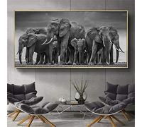 Kits de Diamant Peinture 5D complète Animaux éléphants d'Afrique Diamond Painting cristal strass bricolage diamant broderie point de croix pour salon chambre décor murale cadeau Round drill,90x180cm