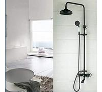 Kits de douche, douche ensemble de montage Huile frottée Bronze 8 "Coie de douche en laiton + céramique Douche de douche de douche baignoire Boucheur cascade de cascade