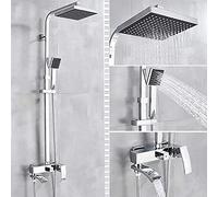 Kits de douche, Robinet de salle de bain Robinet de douche à effet pluie Robinet de baignoire mural Mitigeur de douche Robinet de douche à effet pluie Ensemble mélangeur