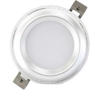 Kits De Finition pour Boîtier D'Éclairage Encastré Downlight LED Plafonnier Décoratif Élégant Spot Encastré Haute Luminosité Cuisine Restaurant Panneau Rond Ultra Fin COM-Silver 5w
