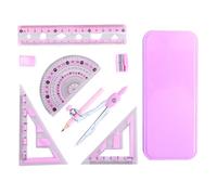 Kits de géométrie mathématique et de tracteur, instruments de mesure complets, outils de géométrie avec boîte de rangement incassable, boussole de précision, modèles de prononciation transparents pour
