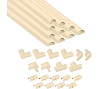Kits de Goulottes,Cachez et Protégez les Câbles Facilement,Goulotte Décorative,Crème-10 x 40cm Longueurs (4 mètres)-30x15mm
