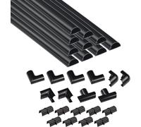 Kits de Goulottes,Cachez et Protégez les Câbles Facilement,Goulotte Décorative,Noir-10 x 40cm Longueurs (4 mètres)-30x15mm