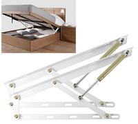 Kits De Levage pour Lits De Rangement à Ressorts, MéCanisme De Levage pour Lits Pliants, MéCanisme De Levage Hydraulique à VéRin à Gaz Pneumatique Haute RéSistance(White/C)