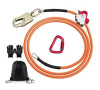 Kits de ligne de câble en acier avec mousqueton triple verrouillage,1/3"" x 10ft, cordon réglable pour sécurité contre les chutes