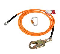 Kits de Ligne de câble en Acier avec Mousqueton Triple Verrouillage, Noyau métallique de 12 mm, Cordon réglable pour Protection Contre Les Chutes, arboriculteurs, grimpeur d'arbre (12 mm x 2,4 m)