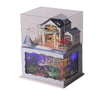 Kits de maison pour enfants en bois créatif Sea Shore Villa Adolescentes Filles Boutique Boutique Boutique Maison Miniature Manuelle Anti-poussière et Lumin Matrices de découpe Noël