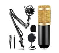 Kits de Microphone avec Carte Son en Direct (en Option), Bras de Suspension en Ciseaux, Support Antichoc et Filtre Anti-Pop for l'enregistrement en Studio(Style A Gold)
