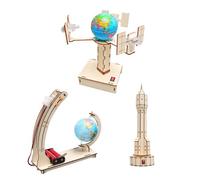 Kits de modélisme scientifique - Kit de modélisme satellite en bois - Projet de construction et de montage fait à la main - Jouet - 16,5 x 14,5 x 19 cm - Satellite géosynchronique en bois pour
