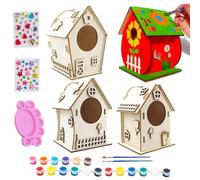 Kits de nichoir pour - Nichoirs en bois à peindre, activité artistique décorative inachevée avec corde et colle pour filles de 8 à 12 ans pour filles de 8 à 12 ans à l'extérieur, pour regarder