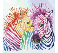 Kits De Peinture À Points De Diamant Arc-En-Ciel Zebres - Niveau Intermédiaire