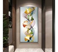 Kits De Peinture Au Diamant 5d pour Adulte/Enfant Art Abstrait Feuilles Colorées Bricolage Plein Diamant Art Cristal Strass Diamant Broderie Point De Croix Image Art A, Round Drill, 100x200cm