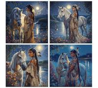 Kits de Peinture Diamant, 5D Beau cheval Diamond Painting 30x30cm k-560