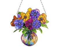 Kits de peinture diamant 5D, kits d'art à diamants suspendus DIY, impression double face, perçage simple, strass en diamant, art de fenêtre, pendentifs en diamants pour la décoration murale