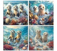 Kits de Peinture Diamant, 5D Loutre de mer Diamond Painting 45x45cm k-265