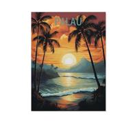 Kits de peinture diamant 5D，Palaos, Océanie (Coucher de soleil)，Full Drill Arts du diamant Peinture par numéros Kits pour la décoration murale de la maison（40 x 50 cm/15.74 x 19.68 pouces）-BB74