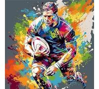 Kits de peinture par numéros pour adultes et enfants couleur joueur de football de rugby peinture à l'huile toile de dessin numérique avec pinceaux décorations de Noël cadeaux-40x50 cm sans cadre