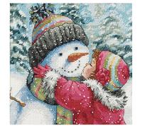 Kits De Point De Croix Comptés À Chaud Un Baiser Pour Bonhomme De Neige