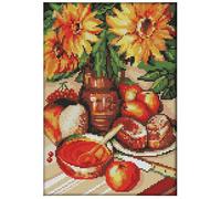 Kits De Points De Croix Pour Débutants, Kit De Démarrage De Broderie Estampillée Pour Bricolage 11ct 3 Brins-Heure Du Thé De L'après-Midi