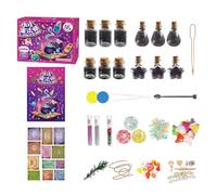 Kits de potions magiques pour filles : ensemble complet de travaux manuels de potions, kit d'exploration de sciences magiques, activité de bouteille lumineuse brillante, jeu d'apprentissage interactif