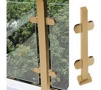 Kits de rampe d'escalier d'intérieur - Système de serrage de balustrade en verre pour panneaux en bois/acrylique | Hauteur du poteau moyen 110 cm | Parfait pour une utilisation sur terrasse et