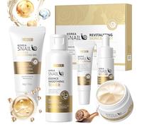 Kits de soins de la peau revitalisants et ensembles d'escargots pour le visage, cadeaux de beauté du visage pour les adolescents avec nettoyant, tonique, sérum, crème pour les yeux