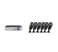 Kits De Système Sécurité Caméra Vidéosurveillance 8CH, Caméras Surveillance AHD 5MP, Ensemble DVR, Détection Visage, Vision Nocturne Infrarouge(1T,8CH 6pcs 5MP Cam)