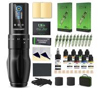 Kits de Tatouage, Machine a Tatouer Kit Complet avec Machine à Tatouer Sans Fil, Course Réglable 2,2-4,0mm et Batteries 1600mAh, Aiguilles de Tatouage et Encre de Tatouage pour Débutants et Artistes