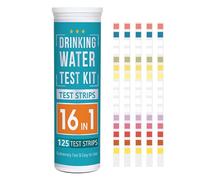 Kits de Test d'eau Qualité 16 en 1, 125 Bandelettes Test de Qualité Eau, Analyse Qualité Eau Potable, pour le PH, la Dureté, Chlore, Plomb, Fer, Nitrate De Cuivre, Nitrite