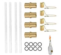 Kits de torche pour bouteille de vin | Mèche de rechange en verre pour lampe à huile | Mèches de torche longue durée de vie, couvercle de lampe en cuivre, support de mèche en laiton pour lampe de