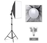 Kits d'éclairage Softbox de Photographie 50x70CM système de lumière Continue Professionnel boîte Souple for équipement de Studio Photo pour la Photographie en Studio(45W UFO Bulb)