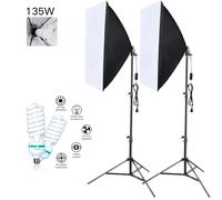 Kits d'éclairage Softbox pour photographie SH 50x70CM, base E27, système d'éclairage continu professionnel, boîte à lumière douce pour équipement de studio photo 20W LED Bulbs