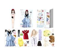 Kits d'habillage de poupées magnétiques - Déguisement de robe Jeu d'imagination Poupées en papier Découpage | Vêtements magnétiques Puzzle Mode créative S'habiller pour anniversaire, fête des