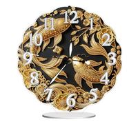 Kits d'Horloge Art Diamant, Horloge Poisson Rouge Personnalisée, Horloge en Diamants Peinture 5D en Forme Spéciale Acrylique, Artisanat Horloges en Diamants, Kit Diamants Peinture pour