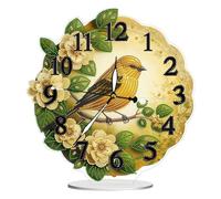 Kits d'Horloge en Art du Diamant, Horloge Oiseau Style Personnalisé, Peinture au Diamant 5D Forme Spéciale en Acrylique, Horloges Peinture à Diamant Artisanale, Kit Diamants pour Adultes
